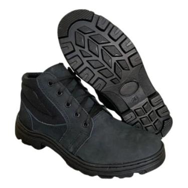 Imagem de Bota Botina Nobuck de Amarrar Preta Segurança CA - Produto Nacional, 4
