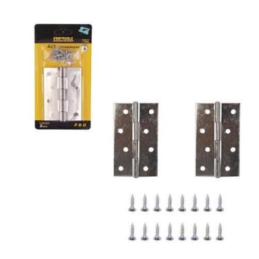 Imagem de Kit com 2 dobradiças pino solto zincada N 4 com parafusos - Startools