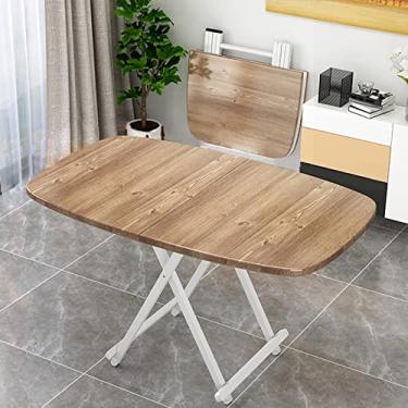 Imagem de U5GAAALPPQ9 Mesa de jantar dobrável móvel retrátil multifuncional com economia de espaço, leve e mesa de computador para cozinha, quarto, escritório