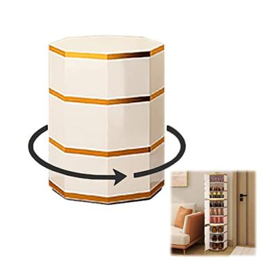 Imagem de Sapateira giratória para sapatos, armário organizador de sapato, suporte para sapatos com porta, armário moderno de armazenamento de sapatos de 3/6/9/12/15 níveis com prateleiras, suporte de botas