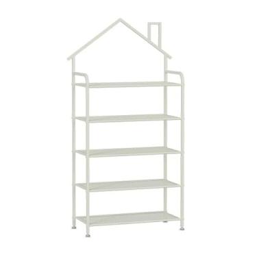 Imagem de Sapateira de metal moderna empilhável, armazenamento de prateleira de sapatos de 3/4/5/7 níveis de altura, organizador vertical de sapateira com prateleiras de malha para entrada, quarto, sapato de