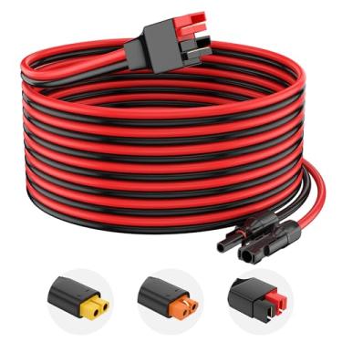 Imagem de Cabo de extensão solar 10AWG conector solar para adaptador fêmea Anderson Cabo de extensão de carregamento de painel solar para painel solar dobrável RV (1FT)