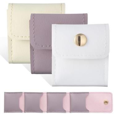 Imagem de Zelphvt Pacote com 3 mini estojo de joias de viagem, leve, dobrável, pequeno organizador de joias, bolsa de joias de viagem para anéis, brincos, colares, pulseiras de corrente, broches, 3 cores