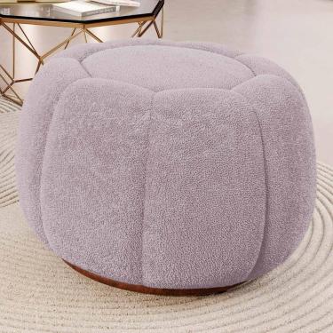 Imagem de Puff Decorativo Estilo Abóbora Orgânico Shell Bouclê Rosé - Desk Design