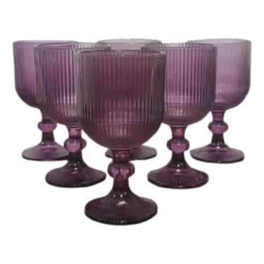 Imagem de Taça Roxa de Vidro Nordic Conjunto 6 Unidades - Dolce Home