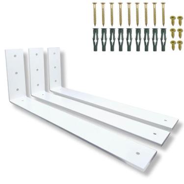 Imagem de Kit 3 Suportes De Parede Para Prateleira Mão Francesa 40cm Aço Resiste