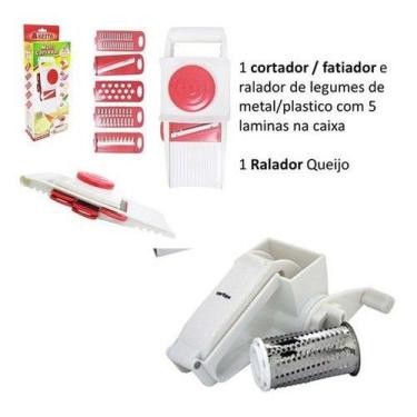 Imagem de 1 Multi Cortador Fatiador 5 Laminas Legume +1 Ralador Queijo - KEITA
