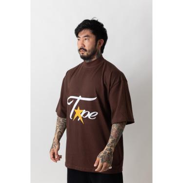 Imagem de Camiseta Oversized Gola Alta Superstarr Marrom-Unissex