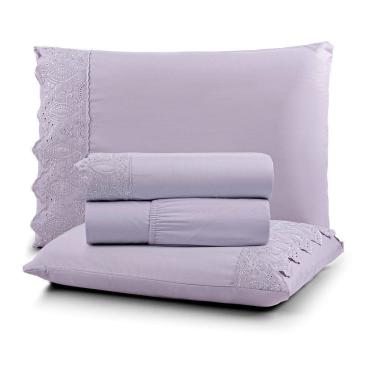 Imagem de Jogo De Cama Nobless Solteiro 03 Peças 100% Poliéster - Bruma Lilas