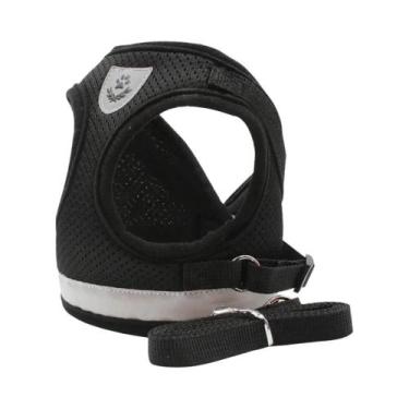 Imagem de Coleira Peitoral Ajustável Refletiva Para Gatos Com Guia, Colete De Ma