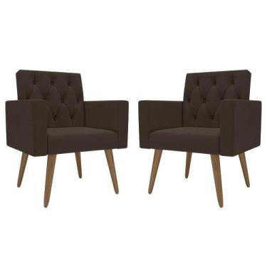 Imagem de Kit 2 Poltronas Decorativas Poltrona Sala Estar E Recepção - Móveis Ma