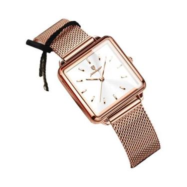 Imagem de Relógio De Pulso Feminino À Prova d'Água Em Aço Inoxidável Com Malha E