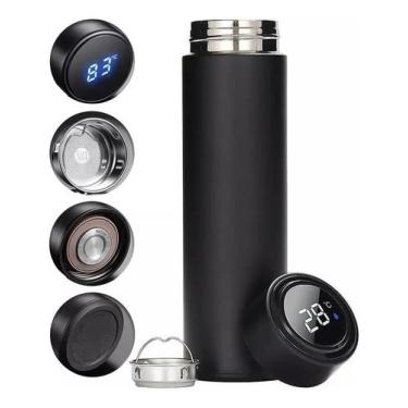 Imagem de Garrafa Térmica De Água Café Inox Com Termômetro Digital Sma - Congrat