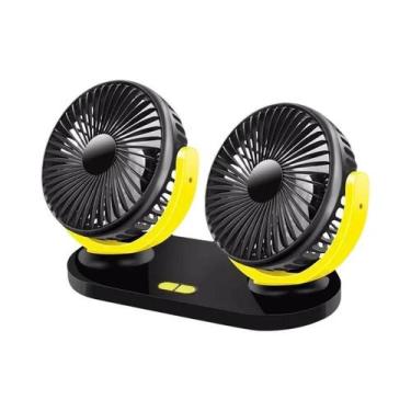 Imagem de Ventilador USB Para Carro Com 3 Velocidades Ajustáveis E Duas Cabeças 