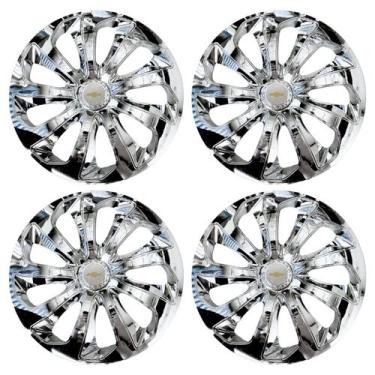 Imagem de Jogo Calota Velox 13 Cromada Celta Corsa 2006 2008 2012 - Garagem Onli