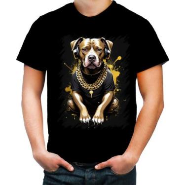 Imagem de Camiseta Colorida Pitbull com Headphones 2 - Kasubeck Store®, INF 06