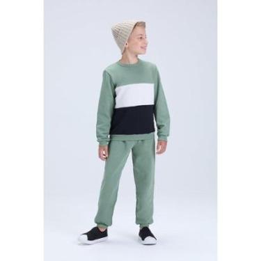Imagem de Conjunto Infantil de Inverno Masculino Moletom Tricolor-Masculino