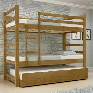 Imagem de Treliche Solteiro Madeira Maciça Com Grade Lilou B07 Imbuia - Lyam Decor