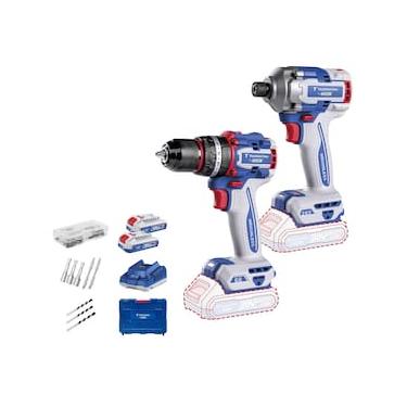 Imagem de Kit Parafusadeira e Furadeira de Impacto Tramontina by TOTAL 20V Brushless Alto Torque...