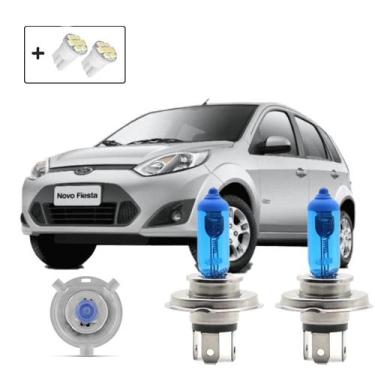 Imagem de Kit de Lâmpadas Halógenas Super Branca Farol alto e baixo H4 para Ford