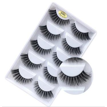 Imagem de Cílios Postiços 3d Volumosos Cartela Com 5 Pares - Expresso, Preto, G8