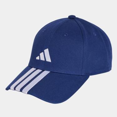 Imagem de Boné Adidas Aba Curva Strapback 3 Listras, Azul, Único