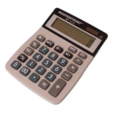 Imagem de Calculadora Eletrônica De Mesa 12 Dígitos Escritório Cinza  Kit 3un - 