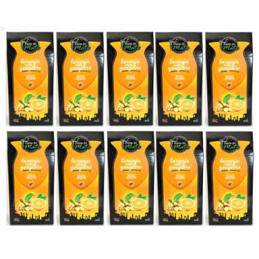 Imagem de 10 Erva Mate Chimarrão FONTE DO MATE LARANJA GENGIBRE 500g