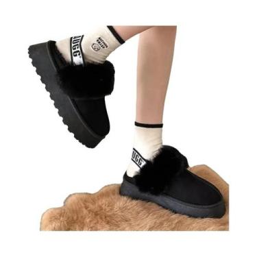 Imagem de Pantufas Femininas De Inverno Em Camurça, Botas De Neve Quentes Para C