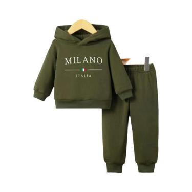 Imagem de Conjunto De Moletom Com Capuz E Calça Esportiva Para Meninos, Ideal Pa