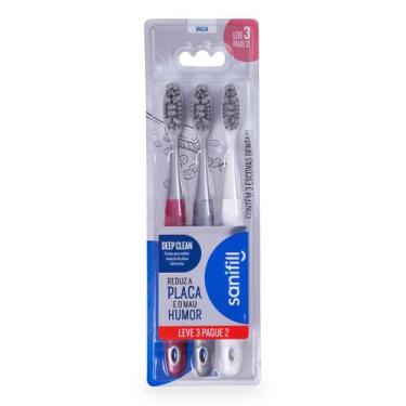 Imagem de Escova de Dente Sanifill Deep Clean Macia 3 Unidades