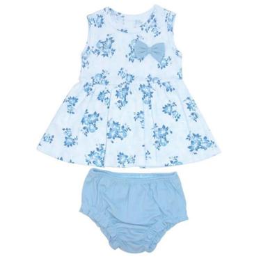 Imagem de Vestido Infantil Feminino Liberty Azul Bebê Mini Baby MB03010280-Unissex