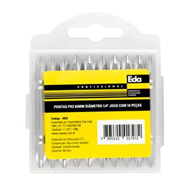 Imagem de Eda Pontas Duplas Phillips PH2 65 mm Cromo Vanádio Jogo com 10 Peças