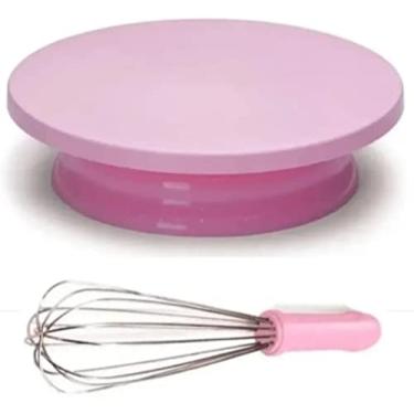 Imagem de Bailarina Para Bolo Rosa + Batedor Fuê 30cm Rosa