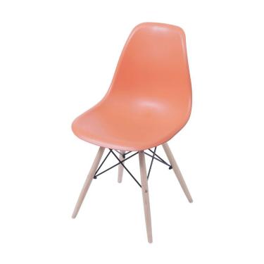 Imagem de Cadeira Boxbit Dkr Eames Polipropileno Laranja Base Madeira