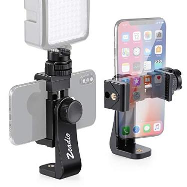 Imagem de Suporte para smartphone Zeadio Tripod, suporte para celular, braçadeira adaptadora com suporte para sapatos quentes, alça de selfie e grampo ajustável monopé, serve para iPhone, Samsung, Huawei e todos os telefones