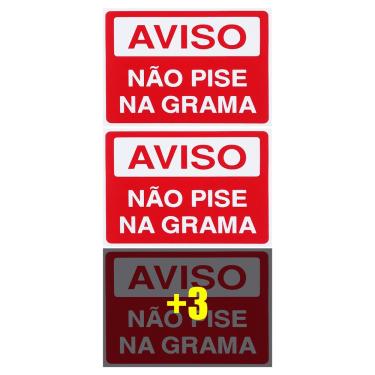 Imagem de Combo 6 Placas De Sinalização Aviso Não Pise Na Grama 20x15 Acesso - S-230 F9e