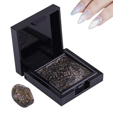 Imagem de Yajun Purpurina em pó para unhas, gel de arte sólida 3D, esmalte brilhante, manicure, decoração, espelho, pigmento, kit com paus de sombra de olhos, decoração de arte clássica, 3 peças, preto, 4 x 4 x 1,5 cm