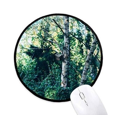 Imagem de DIYthinker Tapete de mouse verde ciência da silvicultura natureza cenário tapete redondo para computador