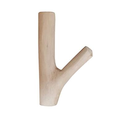 Imagem de KIZQYN Ganchos de casaco feitos à mão galho de árvore de madeira gancho de parede rústico decorativo adesivo ganchos de casaco de madeira suporte de chave de entrada rack de casaco montado na parede