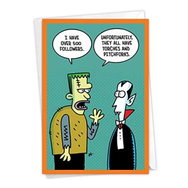 Imagem de Pijama de humor com desenho animado de Halloween P-NW-HW-CTN NobleWorks, Monster Followers: Halloween Card C7093HWG