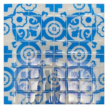 Imagem de Pastilha Adesiva Resinada Decorada Lisboa Kit 4 Placas Adesivo 3M