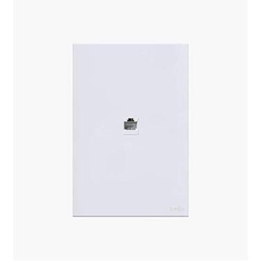 Imagem de Placa Com Conector Rj 11 Glass Espelho Em Acrilico Branco Lumenx