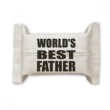 Imagem de World's Best Father Festival citação de papel para lenços faciais bolsa de linho de algodão