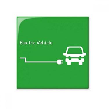 Imagem de Plugue de carregamento de veículos energéticos protege o meio ambiente azulejo de cerâmica brilhante decalque pedra adornada tijolo vitrificado