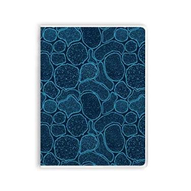 Imagem de Caderno de ilustração com células de microscópio azul, capa de goma