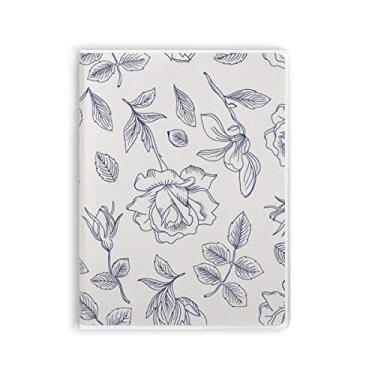 Imagem de Caderno de folhas de rosas pintadas à mão, capa de goma