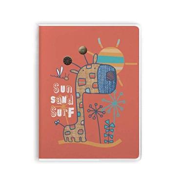 Imagem de Caderno de desenho de girafa com desenho de animal, luz do sol, capa macia, diário