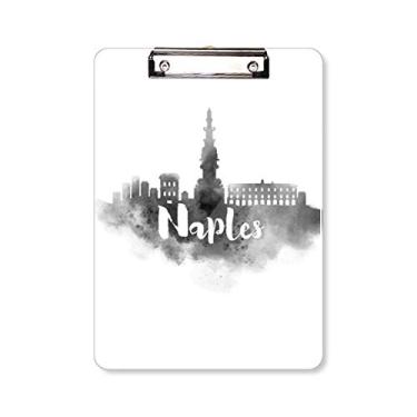 Imagem de Prancheta de pintura de cidade Naples Italy Landmark Ink Placa de suporte A4