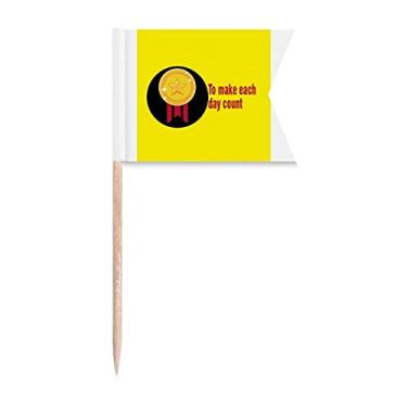 Imagem de To Make Each Day Count Art Deco Gift Fashion Toothpick Flags Marcação de etiquetagem para bolo de festa, comida de queijo